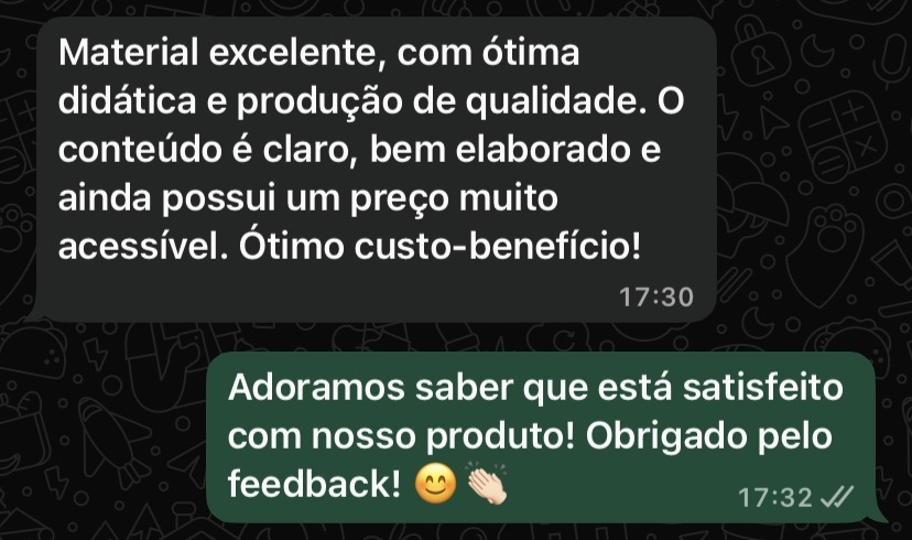 Aluno comenta a didática, a produção e o custo-benefício do material