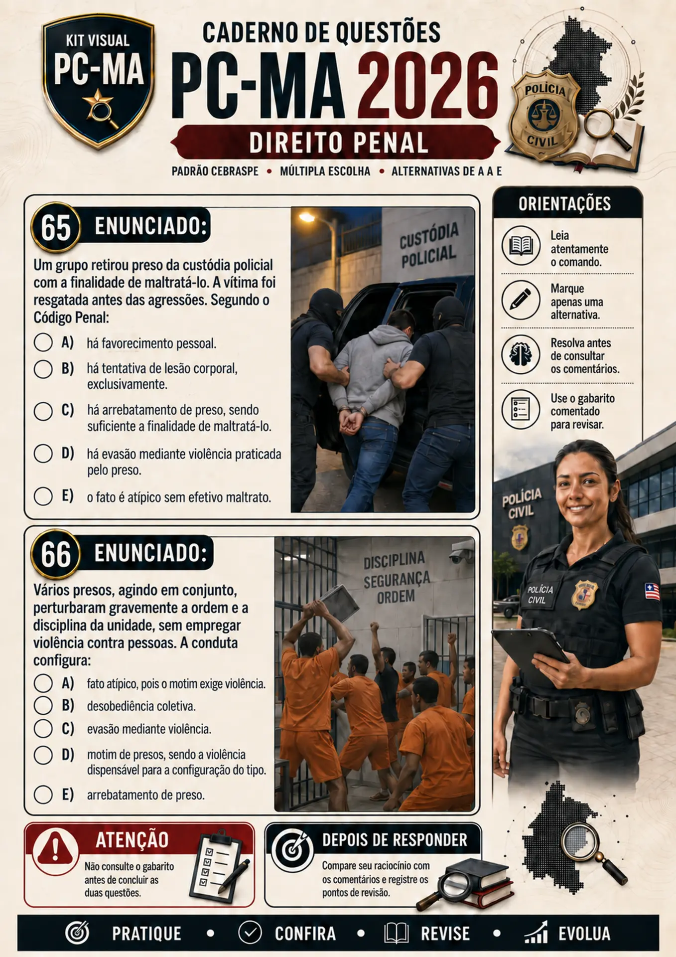 Página de amostra do caderno de Direito Penal PC-MA 2026